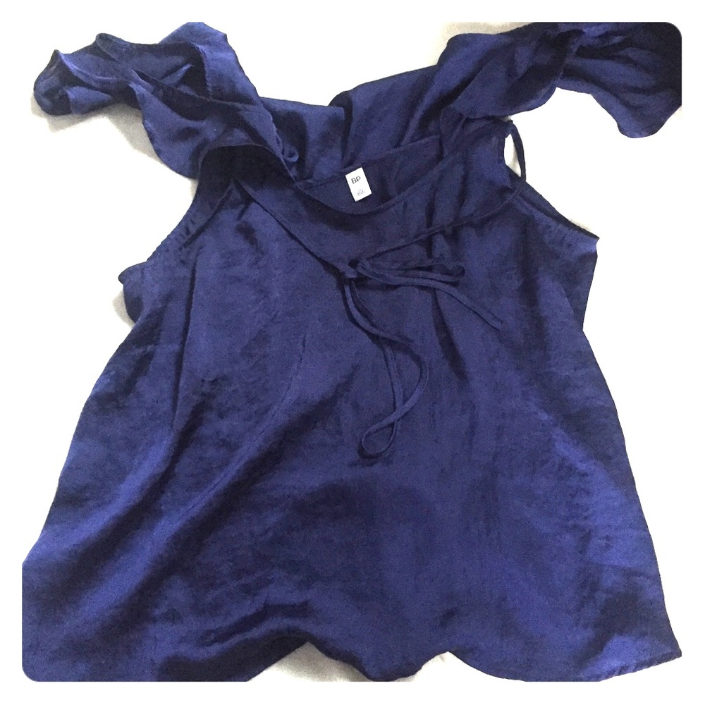 Blue BP ruffle top